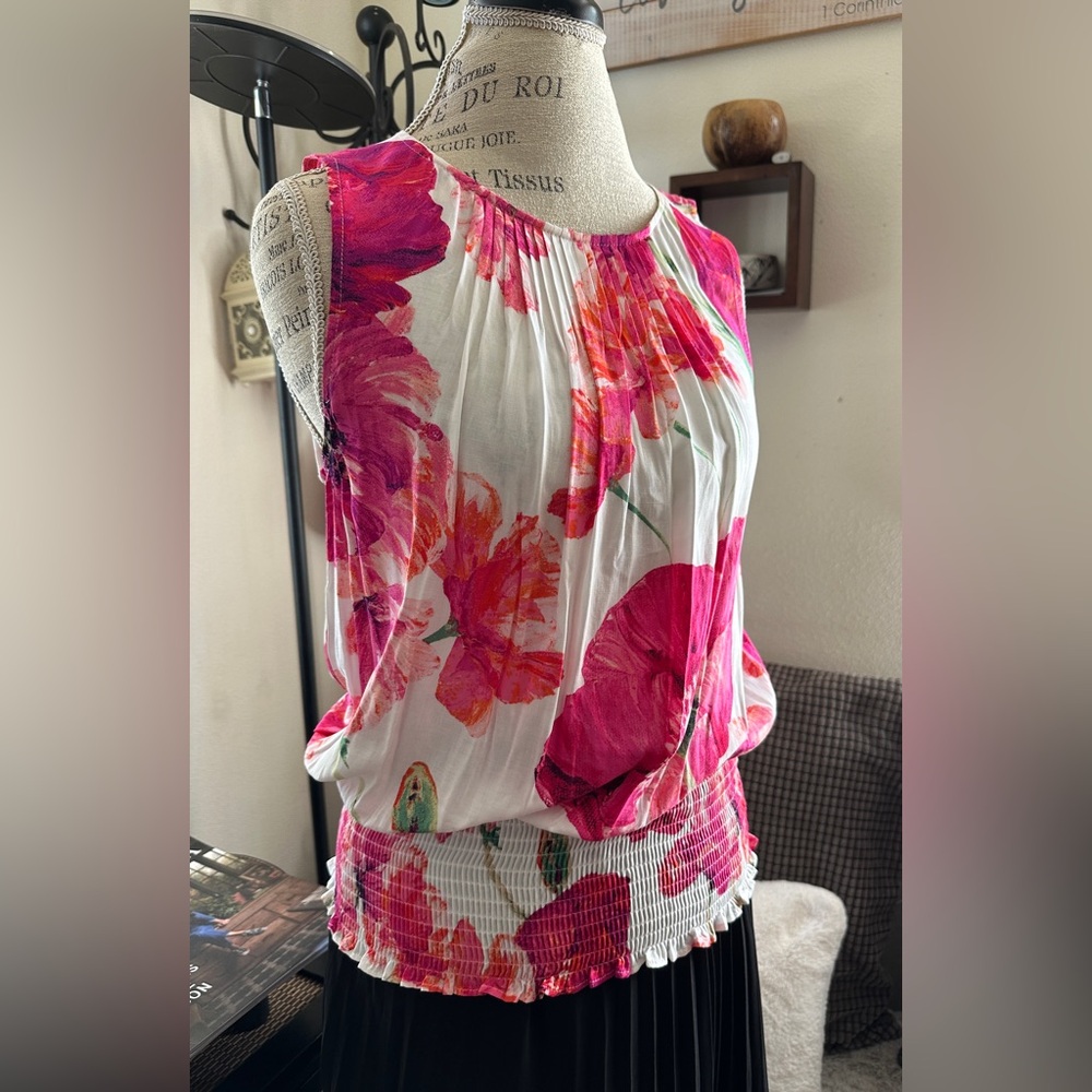 INC International Concepts Pink Floral Blouse